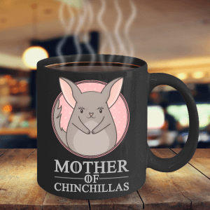 Mother Of Chinchillas Black Ceramic Mug